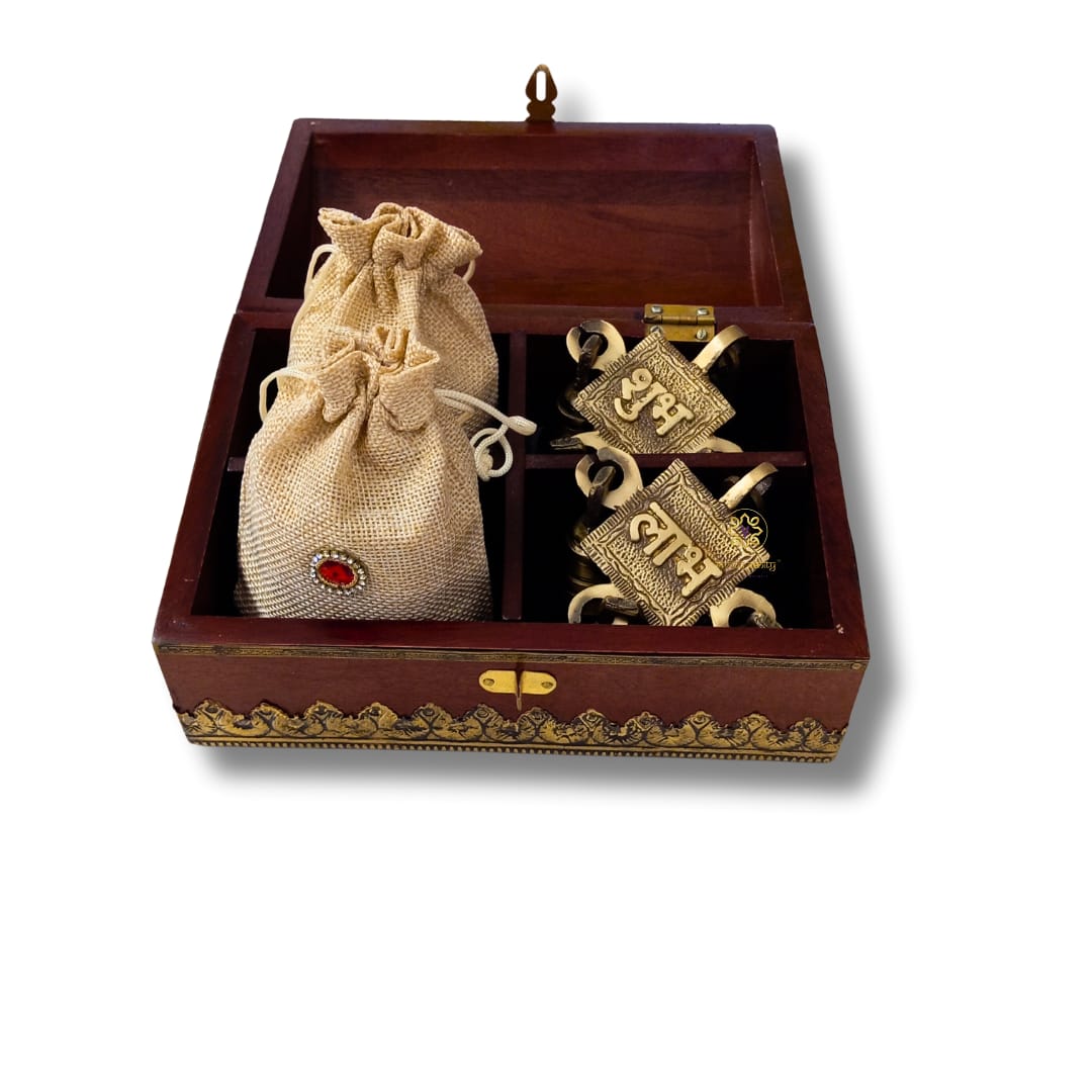 Kanak Kosh Treasure box with Samriddhi Shubh Labh Bells & Dry Fruits