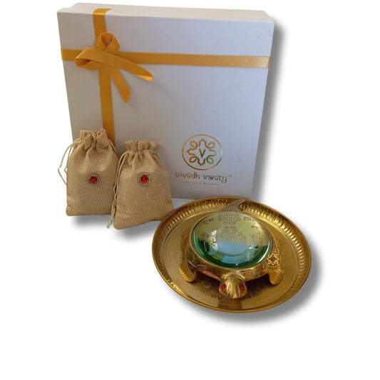 8 inch SaptSiddhi Yantra – Vastu Tortoise with 7 Auspicious Yantras for Fulfilment & Prosperity Gift Box