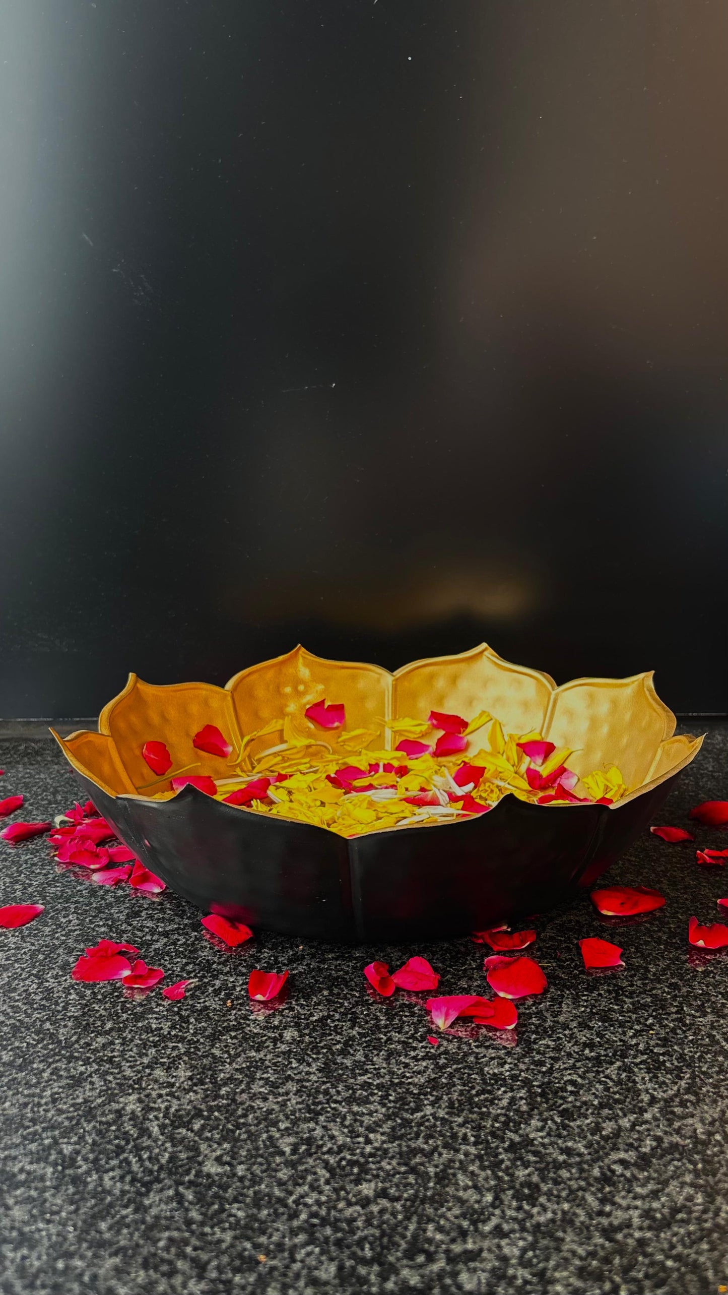 GildPetal Urli – Gold-Lined Lotus Aluminium Décor Bowl – Dining Table Use | Corporate Gifting | Home Decor | Housewarming Gift