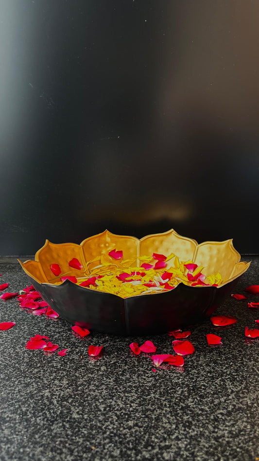 GildPetal Urli – Gold-Lined Lotus Aluminium Décor Bowl – Dining Table Use | Corporate Gifting | Home Decor | Housewarming Gift