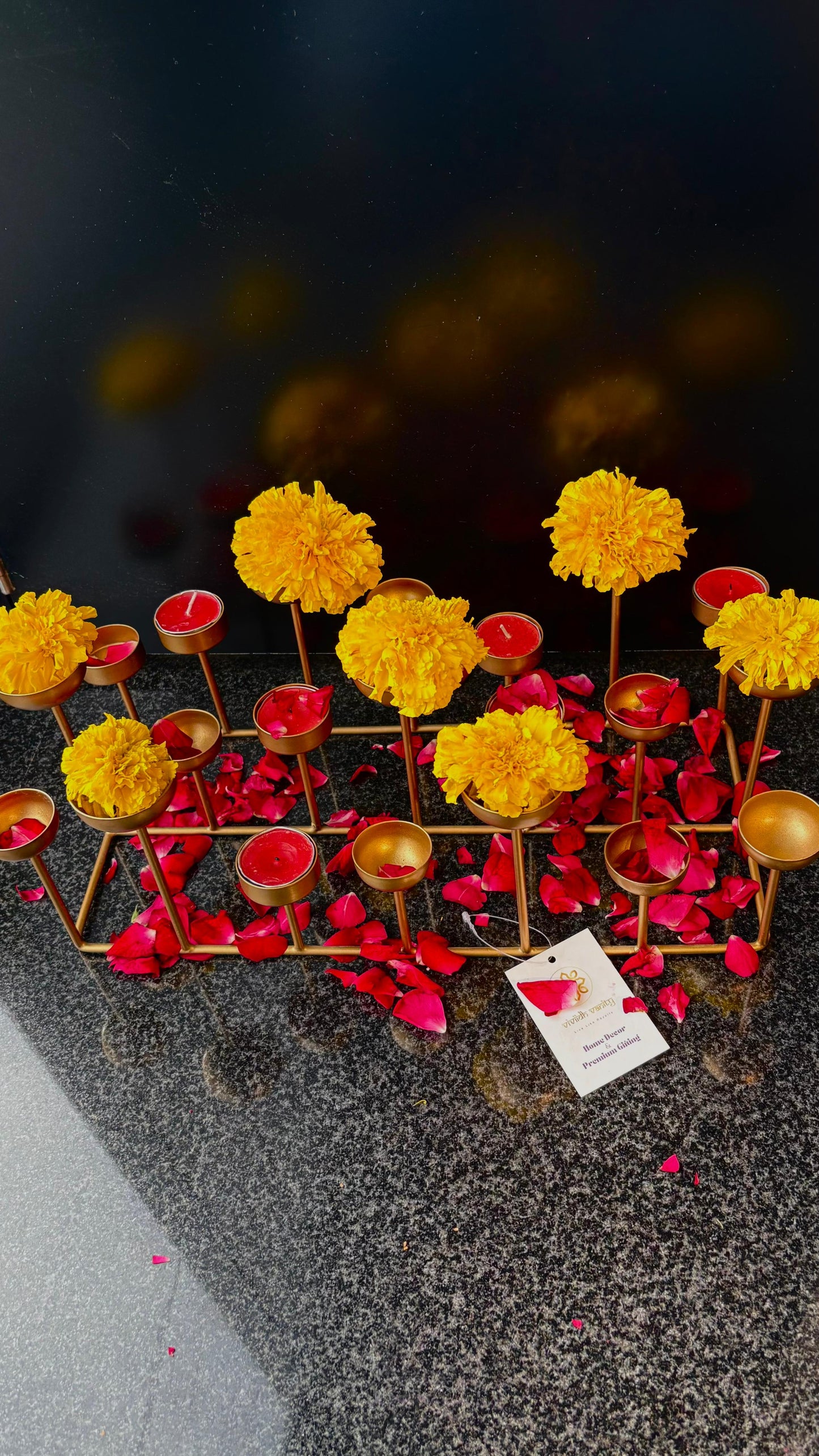 IllumeCraft 21 – Artistic 21 T-Light Frame – Diwali Gifting | Home Decor | Housewarming Gift | Corporate Gifting