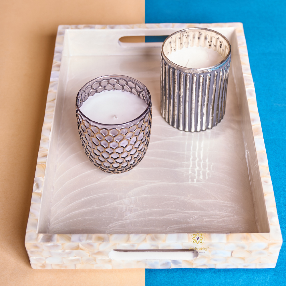 Raj Moti Seva Set - Tray set of 3 – Serving Tray | Dining Table Use | Diwali Gifting | Home Decor | Housewarming Gift | Wedding Gift