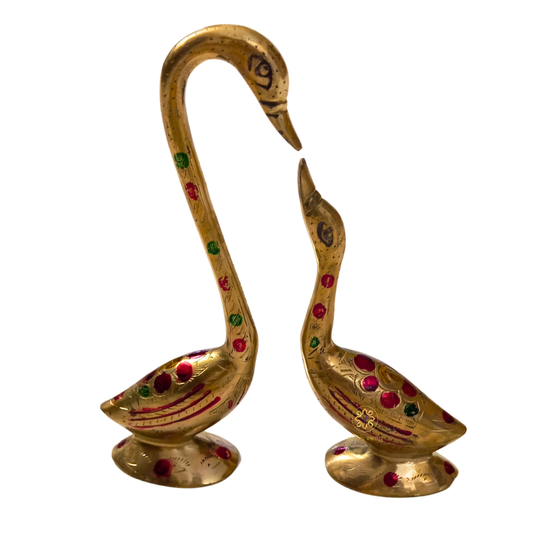 Mohak Hans Jodi – Love Enhancer Decorative Brass Swan Couple – Brass | Diwali Gifting | Home Decor | Housewarming Gift | Wedding Gift