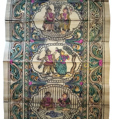 KrishnaKatha Pattachitra – Handpainted Scroll of Lord Krishna’s Divine Leelas – Diwali Gifting | Home Decor | Housewarming Gift | Wedding Gift | Corporate Gifting