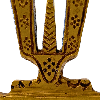 Divya Vishnu Stambh – Brass Tablepiece of Tilak, Shankha & Chakra – Brass | Pooja Decor | Wedding Gift | Home Decor | Housewarming Gift