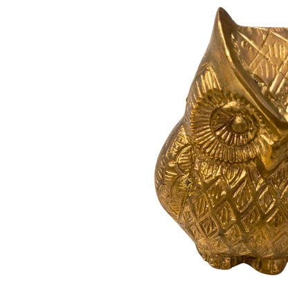WiseGold Owl – Brass Owl Figurine with Cosmic Energy Symbolism – Brass | Diwali Gifting | Home Decor | Housewarming Gift | Corporate Gifting