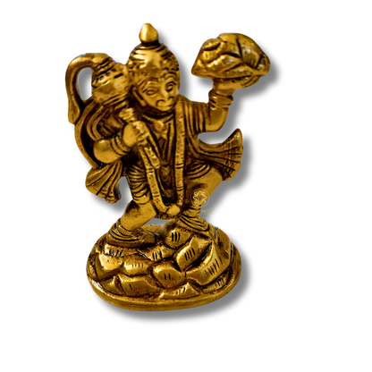 Sanjeevani BajrangBali – Brass Hanuman ji Idol Bearing the Sacred Mountain – Brass | Pooja Decor | Housewarming Gift | Home Decor