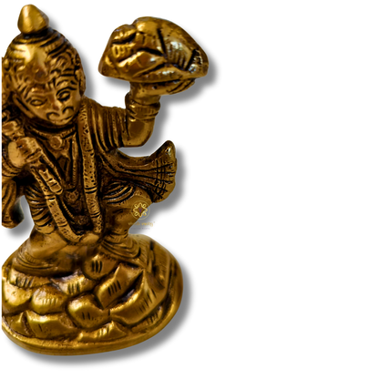 Sanjeevani BajrangBali – Brass Hanuman ji Idol Bearing the Sacred Mountain – Brass | Pooja Decor | Housewarming Gift | Home Decor