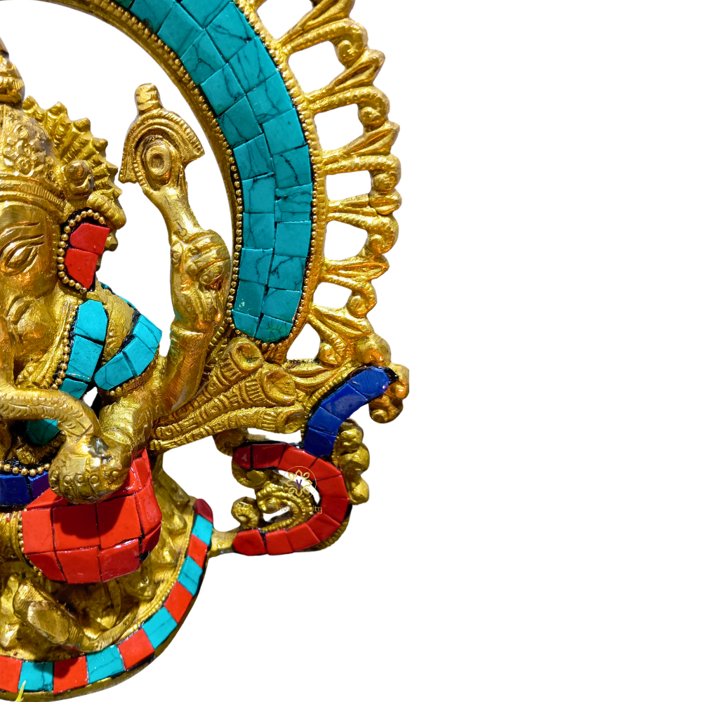 DivyaSinghasan Gajanan – Seated Brass Ganesha with Intricate Arch Throne – Brass | Pooja Decor | Wedding Gift | Home Decor | Housewarming Gift