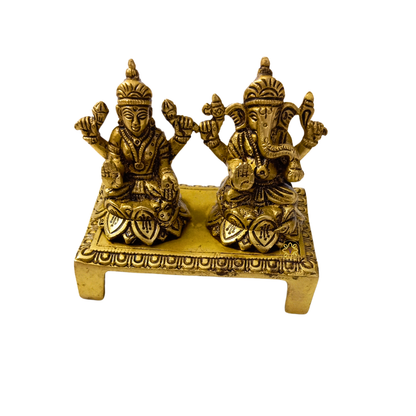 Shubh Sampatti Set – Twin Brass Idols of Wealth & Wisdom – Brass | Pooja Decor | Diwali Gifting | Home Decor | Wedding Gift