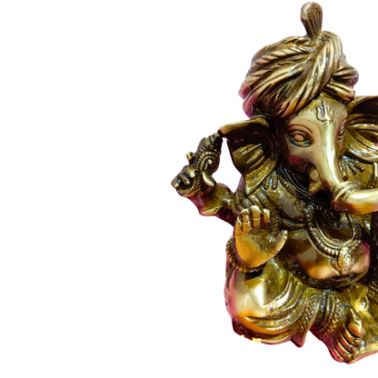 ShreePagdi Vinayak – Handcrafted Ganesha Idol in Regal Indian Attire – Brass | Pooja Decor | Wedding Gift | Home Decor | Housewarming Gift