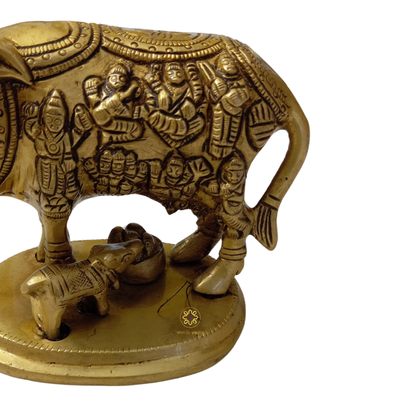 Brahmand Kamdhenu (Big)  – Symbol of Universal Divinity in Brass Cow Form – Brass | Diwali Gifting | Home Decor | Housewarming Gift | Corporate Gifting