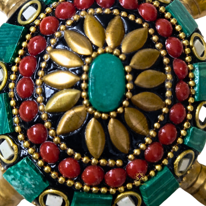 Vastu Ratna Tortoise – Auspicious Brass Kurma with Decorative Stones – Brass | Diwali Gifting | Home Decor | Housewarming Gift | Corporate Gifting