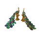 Vaikuntha Mayur – Majestic Pair of Pure Brass Peacocks with Malachite Stone Work – Brass | Diwali Gifting | Home Decor | Housewarming Gift | Corporate Gifting