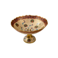 ShwetMeenakshi Bowl – Brass Pedestal Bowl with White Meenakari & Peacock Motifs – Brass | Diwali Gifting | Home Decor | Housewarming Gift | Corporate Gifting