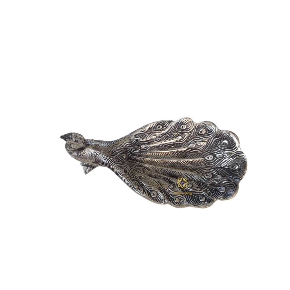 Raj Mor Platter – Antique Finish Metal Peacock Platter – Diwali Gifting | Home Decor | Housewarming Gift | Wedding Gift | Corporate Gifting