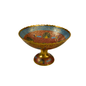 MorRaga Bowl – Brass Pedestal Bowl with Red & Blue Meenakari & Peacock Motifs – Brass | Diwali Gifting | Home Decor | Housewarming Gift | Wedding Gift