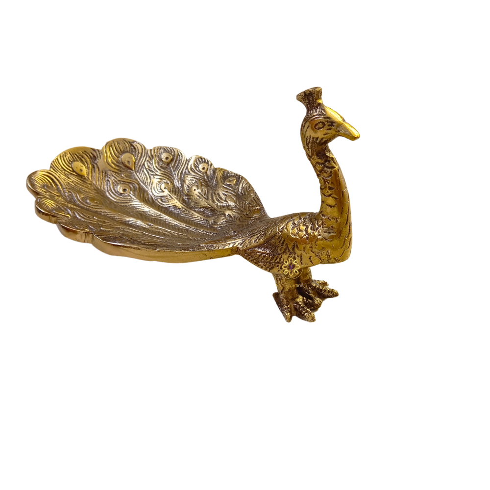 Raj Mor Platter – Antique Finish Metal Peacock Platter – Diwali Gifting | Home Decor | Housewarming Gift | Wedding Gift | Corporate Gifting