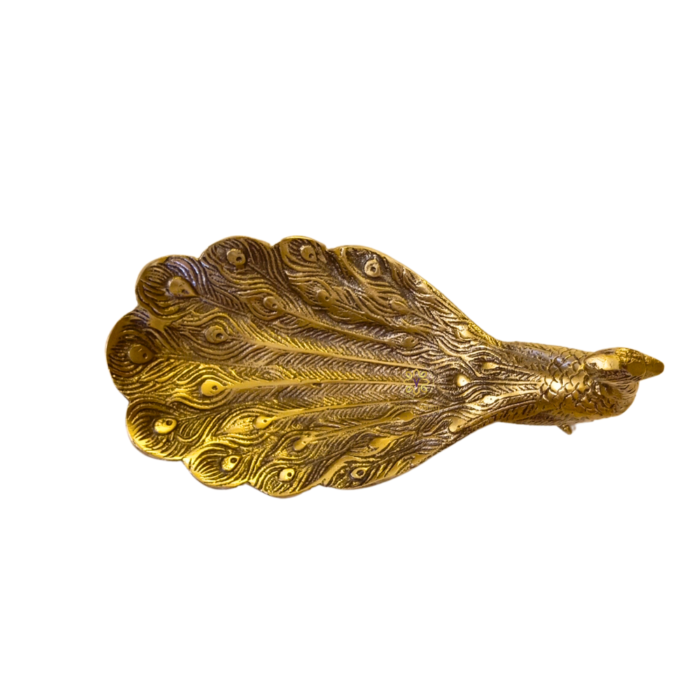 Raj Mor Platter – Antique Finish Metal Peacock Platter – Diwali Gifting | Home Decor | Housewarming Gift | Wedding Gift | Corporate Gifting