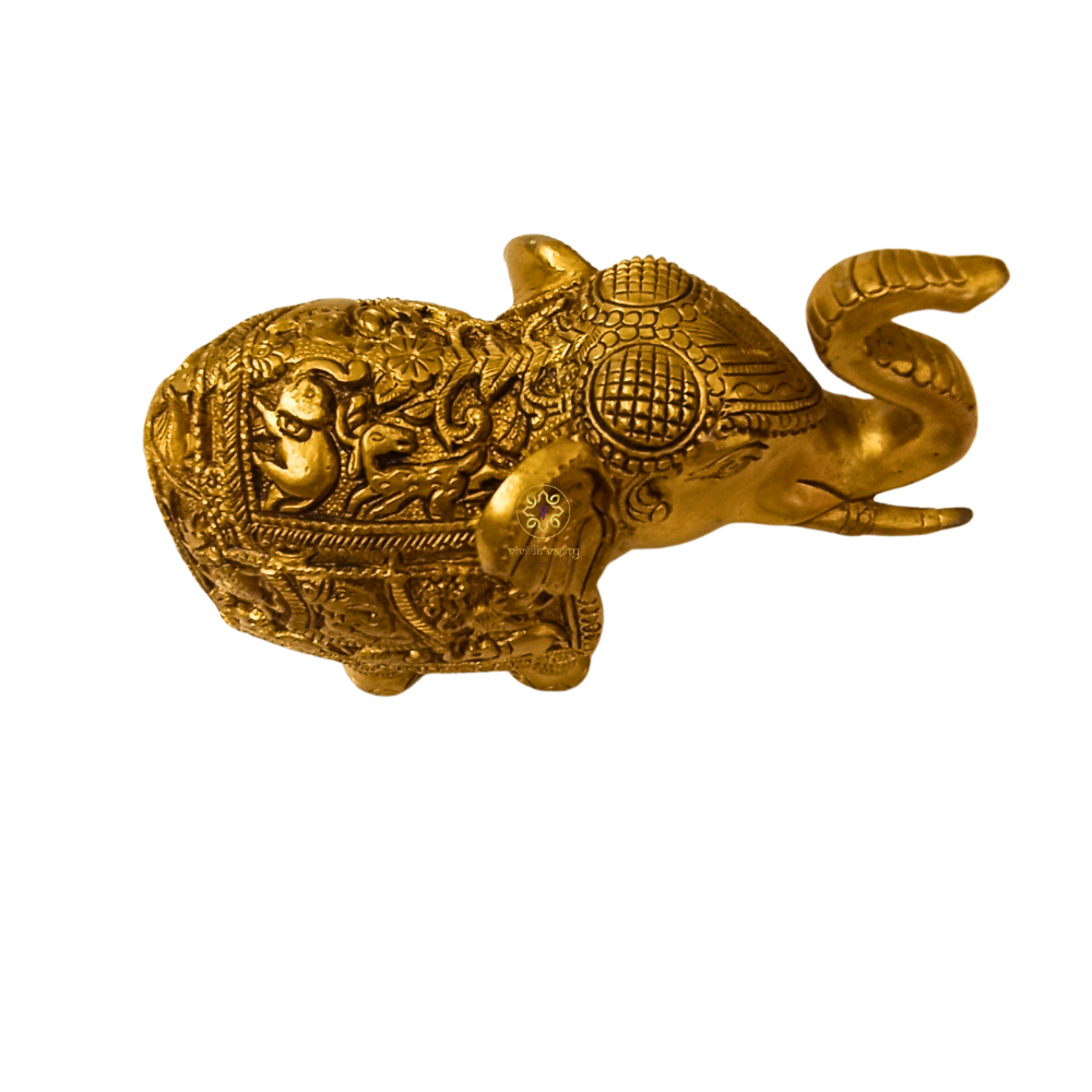 VanyaViraasat Gajraj – Brass Elephant with Intricate Animal Hand Carving – Brass | Diwali Gifting | Home Decor | Housewarming Gift | Corporate Gifting