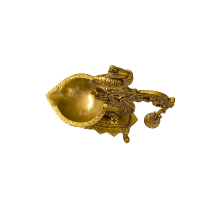 DivyaMayur Vilakku – Pure Brass Peacock Diya with Bell – Brass | Pooja Items | Diwali Gifting | Home Decor | Housewarming Gift – Brass | Diwali Gifting | Home Decor | Housewarming Gift | Corporate Gifting