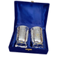 Arghya Duo – Silver Plated Brass Water Glass Set of 2 with Velvet Box – Brass | Diwali Gifting | Home Decor | Housewarming Gift | Corporate Gifting