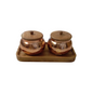 Vedh Copper Set – Wooden Tray with 2 Copper-Coated Metal Jars & Airtight Wooden Lids – Diwali Gifting | Home Decor | Housewarming Gift | Wedding Gift | Corporate Gifting