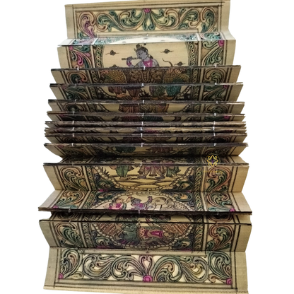 KrishnaKatha Pattachitra – Handpainted Scroll of Lord Krishna’s Divine Leelas – Diwali Gifting | Home Decor | Housewarming Gift | Wedding Gift | Corporate Gifting