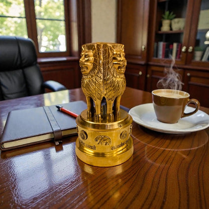 Samvidhan Stambh – Brass Ashoka Pillar Emblem with ‘Satyamev Jayate’ Inscription – Brass | Diwali Gifting | Home Decor | Housewarming Gift | Corporate Gifting