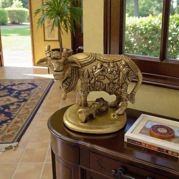 Brahmand Kamdhenu (Medium)  – Symbol of Universal Divinity in Brass Cow Form – Brass | Diwali Gifting | Home Decor | Housewarming Gift | Corporate Gifting