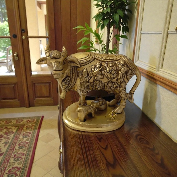 Brahmand Kamdhenu (Big)  – Symbol of Universal Divinity in Brass Cow Form – Brass | Diwali Gifting | Home Decor | Housewarming Gift | Corporate Gifting