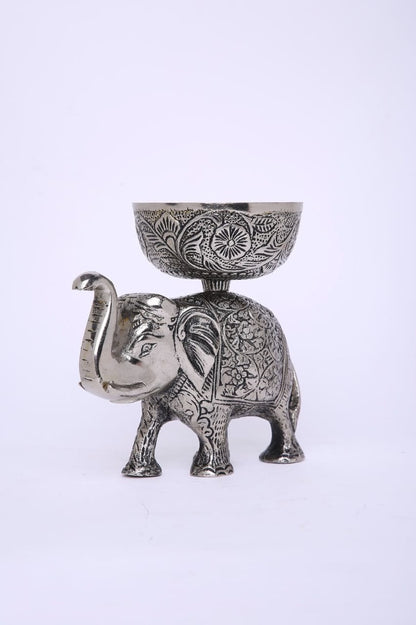 Shubh Haathi Bowls – Carved Elephant Dry Fruit Bowl Set of 2 – Oxidised |Diwali Gifting | Home Decor | Housewarming Gift | Wedding Gift | Corporate Gifting