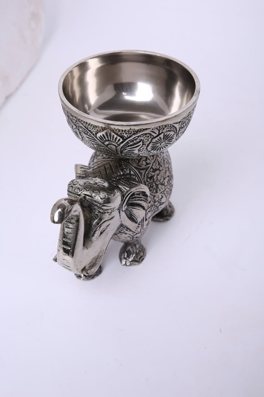 Shubh Haathi Bowls – Carved Elephant Dry Fruit Bowl Set of 2 – Oxidised |Diwali Gifting | Home Decor | Housewarming Gift | Wedding Gift | Corporate Gifting