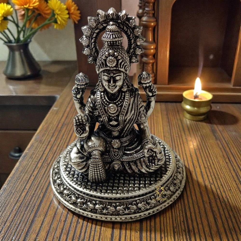 Shubh Sampatti Silver Set – Twin Brass Idols of Wealth & Wisdom – Brass | Pooja Decor | Diwali Gifting | Home Decor | Wedding Gift