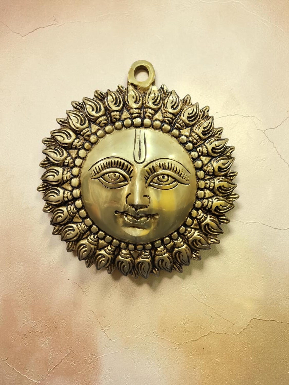 7-Inch Brass Sun | Wall Decor | Vastu Decor | House Warming Gift