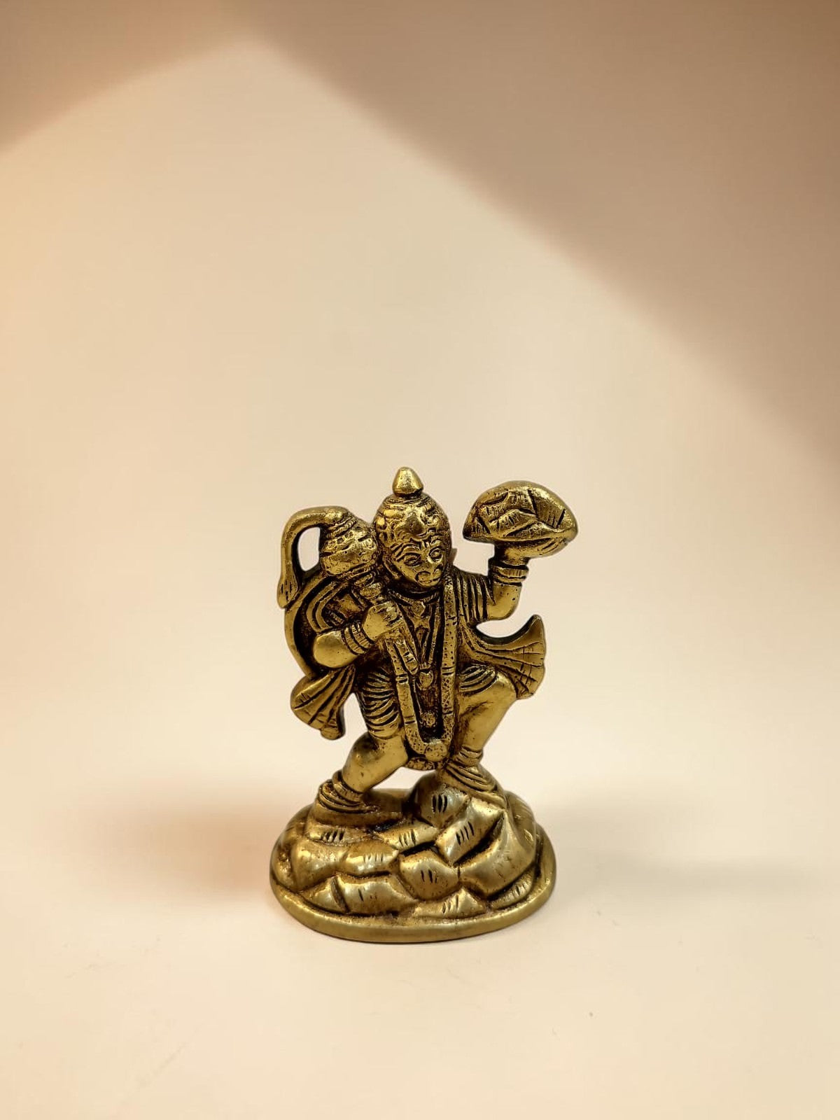Sanjeevani BajrangBali – Brass Hanuman ji Idol Bearing the Sacred Mountain – Brass | Pooja Decor | Housewarming Gift | Home Decor