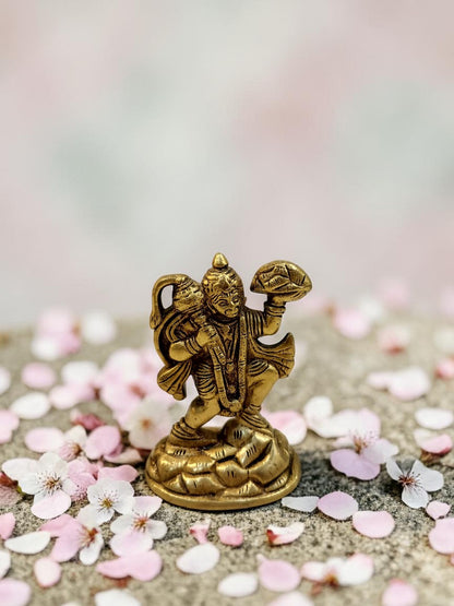Sanjeevani BajrangBali – Brass Hanuman ji Idol Bearing the Sacred Mountain – Brass | Pooja Decor | Housewarming Gift | Home Decor