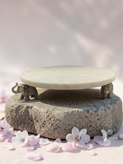 Shraddha Chowki - Marble Pooja Chowki – Round | Pooja Decor | Premium Gifting