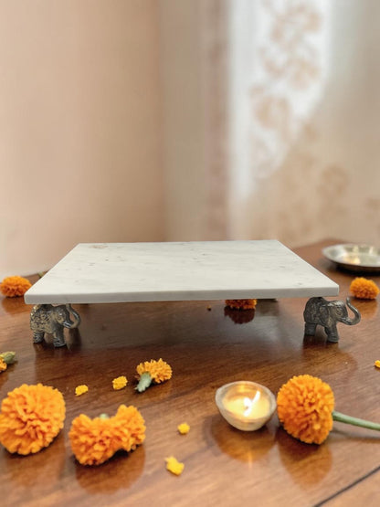 Shraddha Chowki - Marble Pooja Chowki – Rectangle | Pooja Decor | Premium Gifting